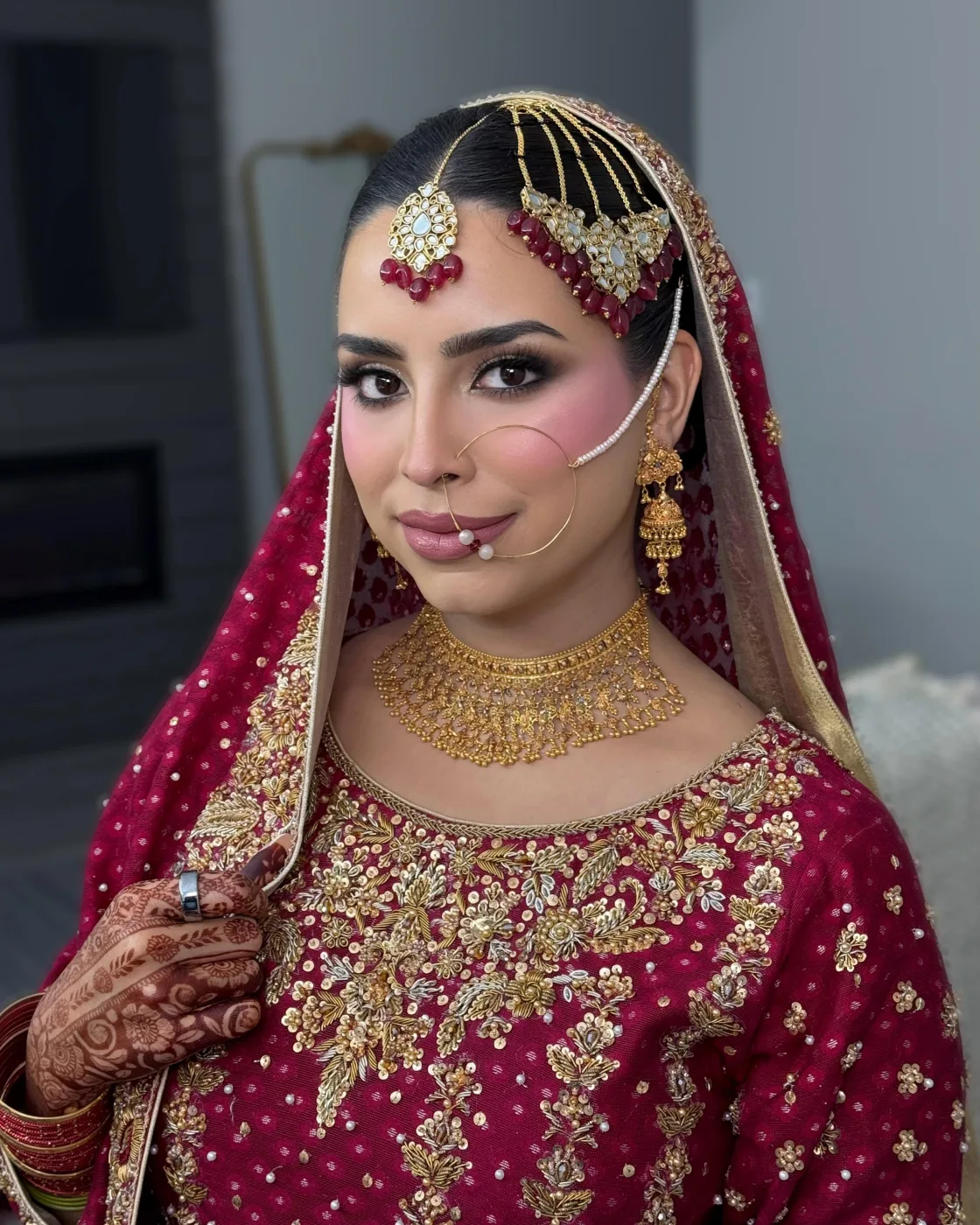 Bridal hair and makeup by Samia Imran