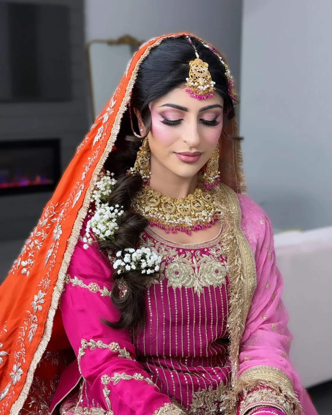 Bridal hair and makeup by Samia Imran