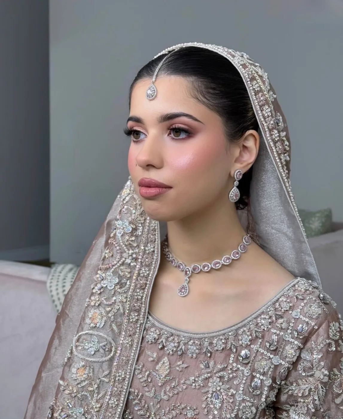 Bridal hijab styling by Samia Imran