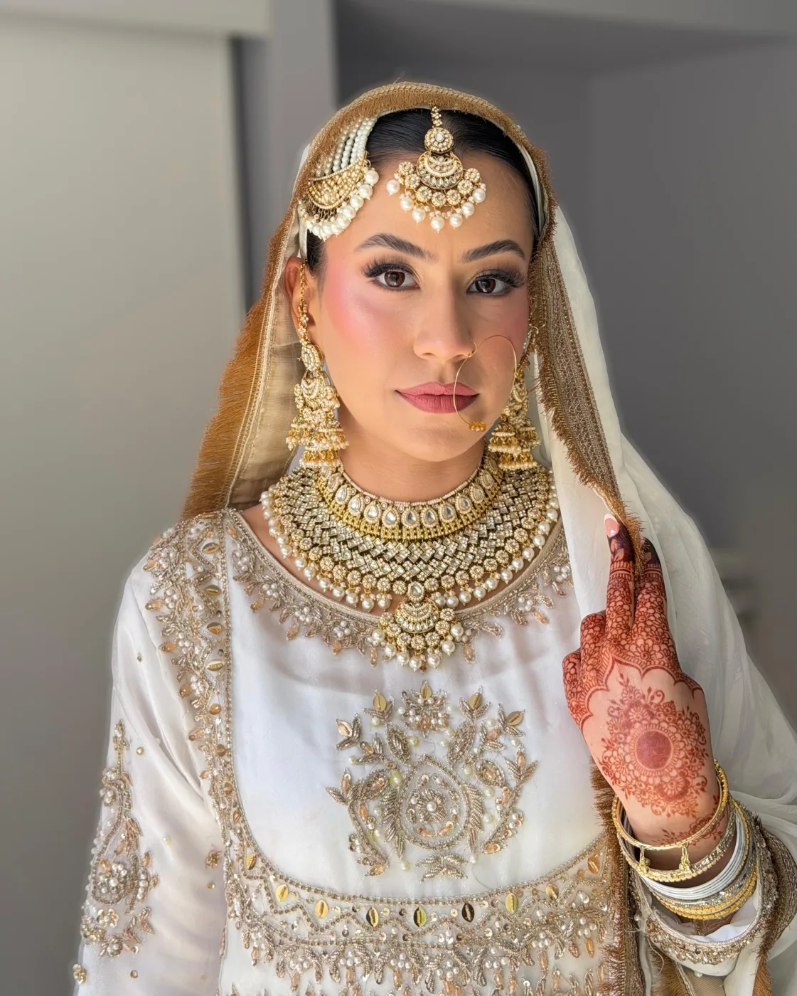 Bridal hijab styling by Samia Imran