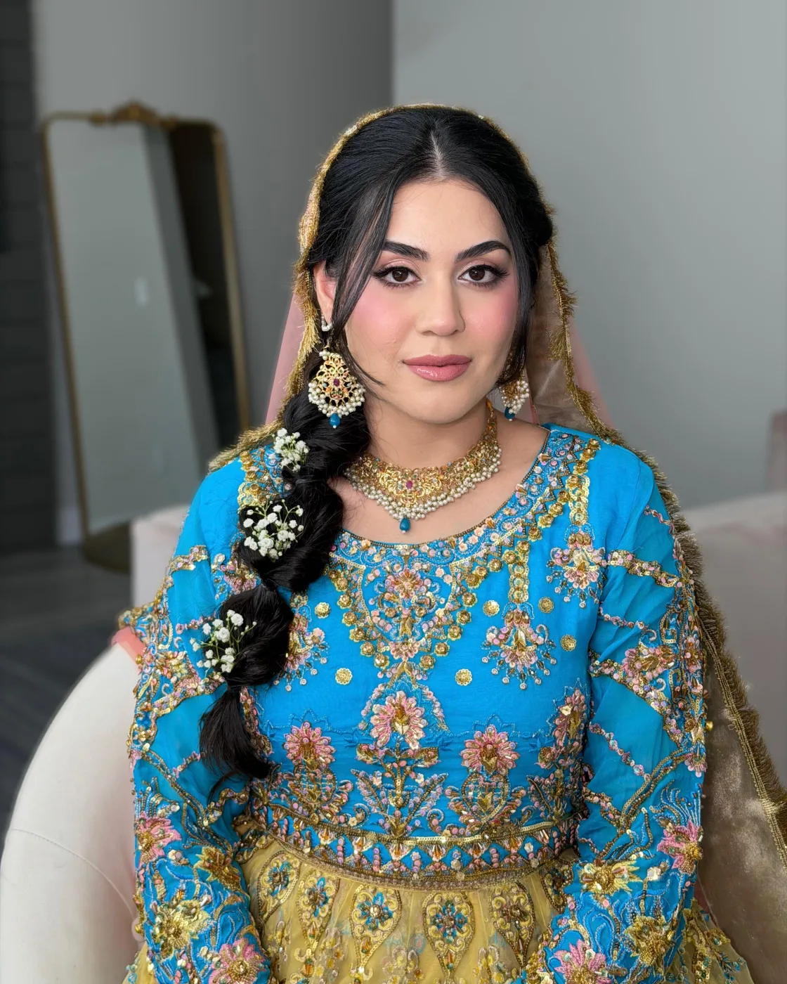 Bridal hijab styling by Samia Imran